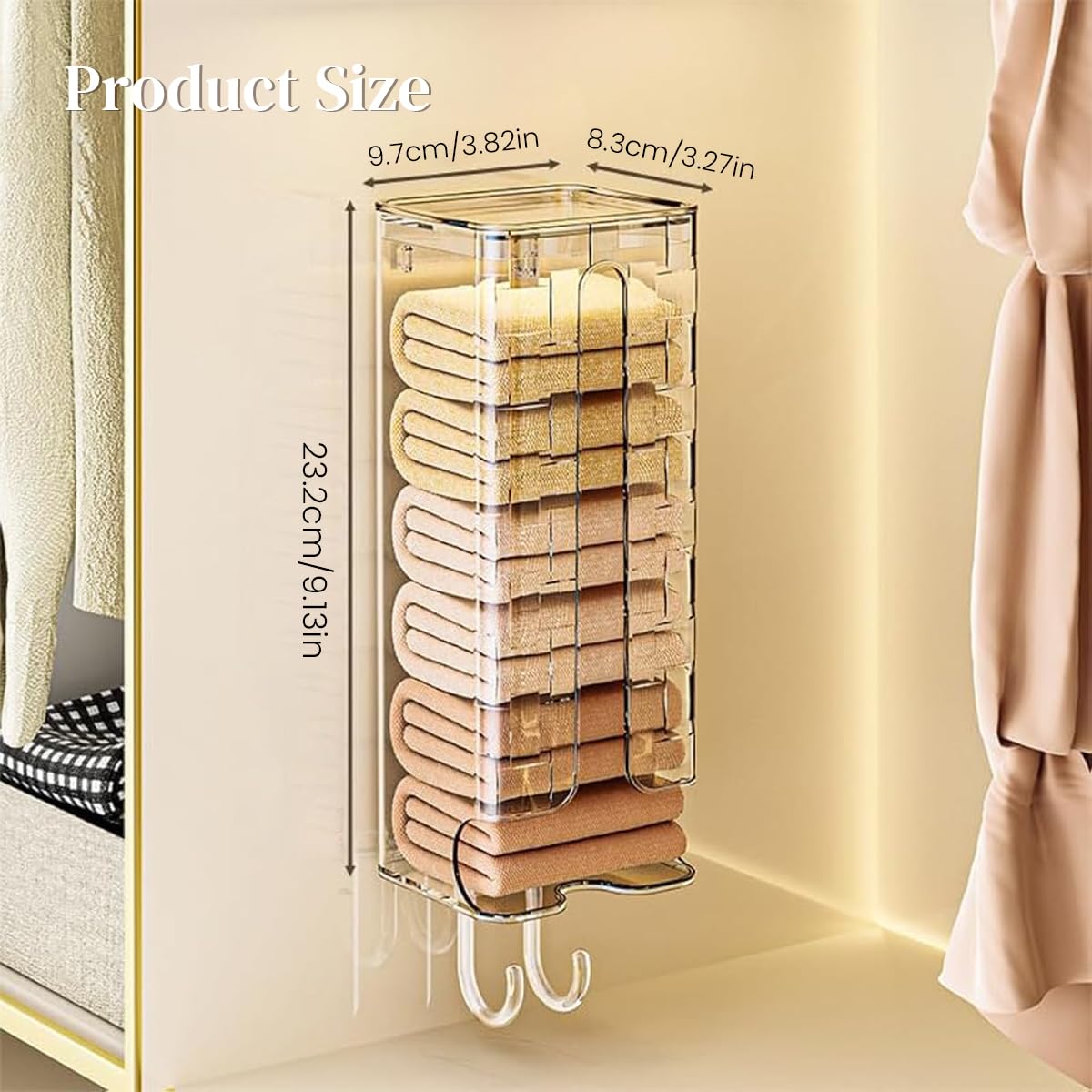 HASTHIP® Vertical Wardrobe Organizer Self Adhesive Transparent Acrylic Underwear Organizer with Hooks Space Saving Multipurpose Wardrobe Organizer for Socks, Underwear, Ties HASTHIP® Vertical Wardrobe Organizer Self Adhesive Transparent Acrylic Underwear Organizer with Hooks Space Saving Multipurpose Wardrobe Organizer for Socks, Underwear, Ties